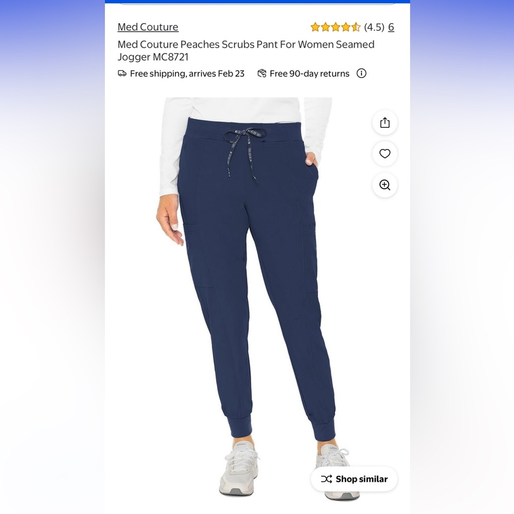 Med Couture peaches Navy scrub set